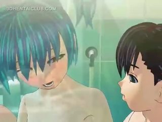 Anime dewasa filem patung mendapat fucked baik dalam mandi
