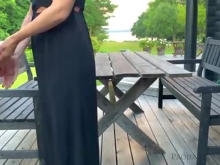 Sex film with stepdaughter before she leaves to school - morning outdoor quickie&comma; projectsexdiary